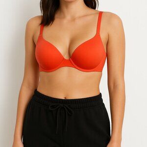 Smoothez by Aerie Full Coverage Bra 32C Red Underwire Lightly Padded NWT